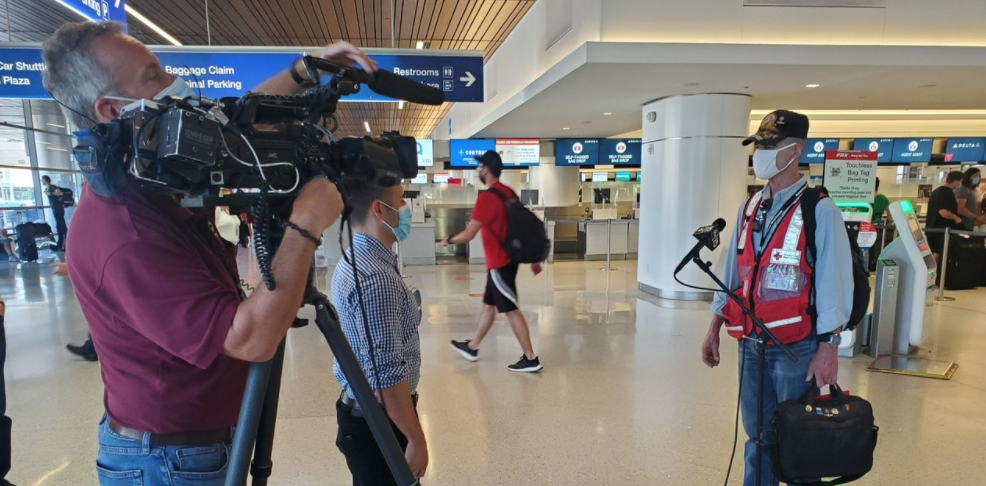 Red Cross Volunteer Leaves for Houston